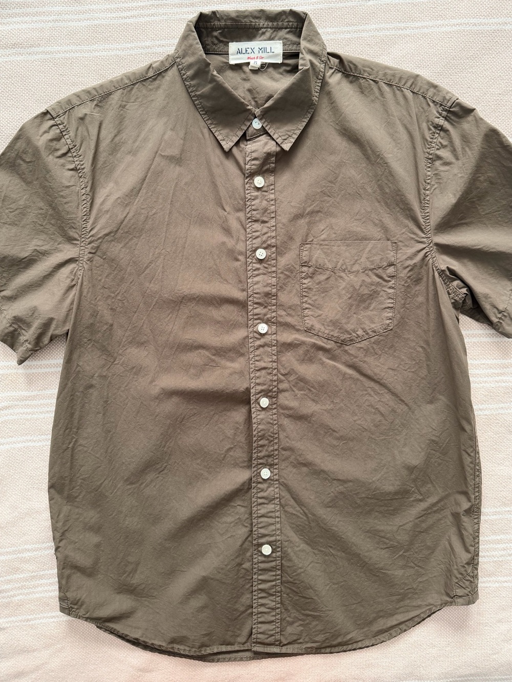 Alex Mill Short Sleeve Button Down Shirt - Military Olive